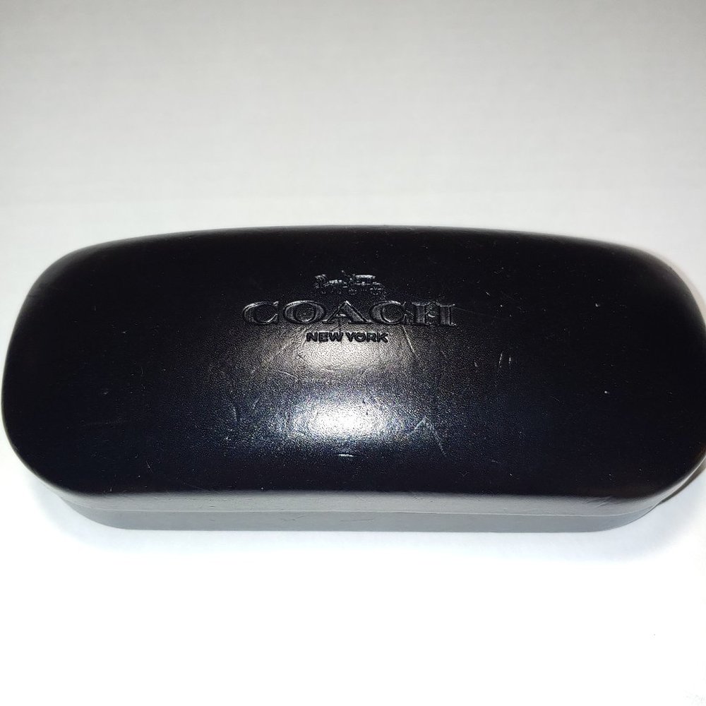 Coach Eyeglasses Case Black Leather Hardshell
